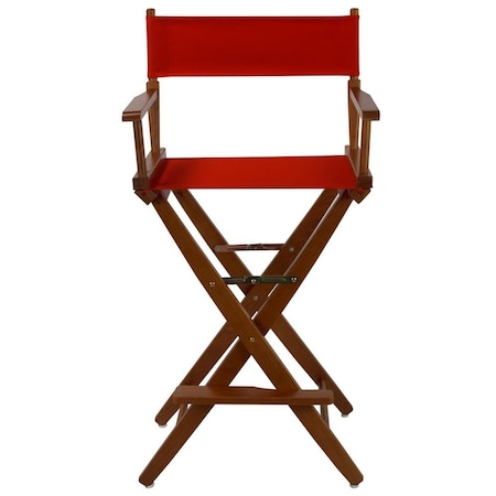Doba-Bnt 206-34-032-11 30 in. Extra-Wide Premium Directors Chair, Oak Frame with Red Color Cover SA3283860